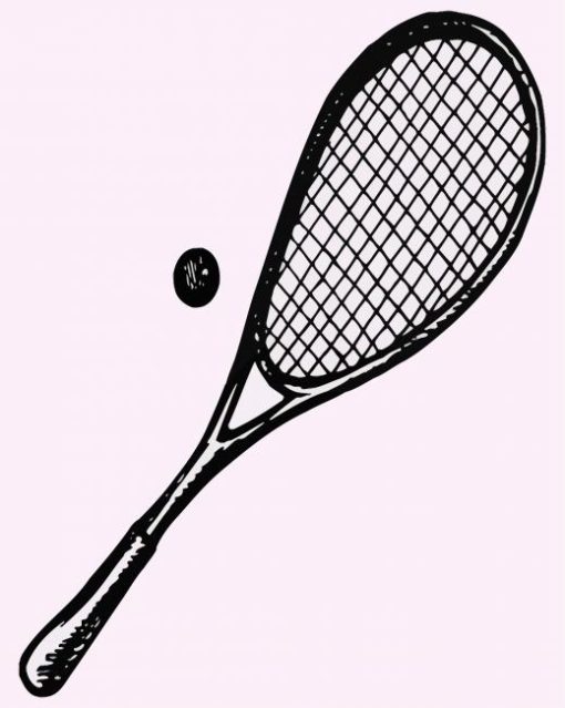 Squash Racquet And Ball Paint By Numbers