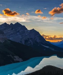 Sunset Over Peyto Lake Paint By Numbers