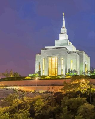 Tegucigalpa Honduras Temple Sunset Paint By Numbers