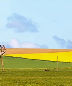 Western Windmill Landscape Paint By Numbers