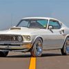 White 1969 Ford Mustang Fastback Car Paint By Numbers