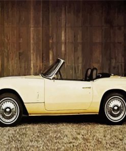 White Classic Triumph Spitfire MK3 Car Paint By Numbers