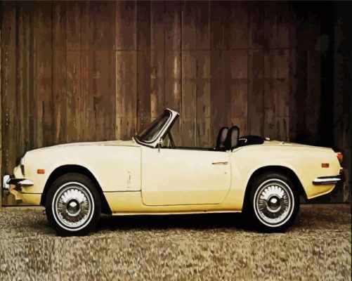 White Classic Triumph Spitfire MK3 Car Paint By Numbers