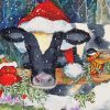 Winter Christmas Cow Paint By Numbers