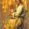 Woman Holding Lantern Art Paint By Numbers