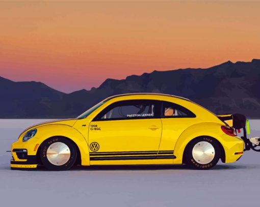 Yellow Beetle GSR Car Paint By Numbers