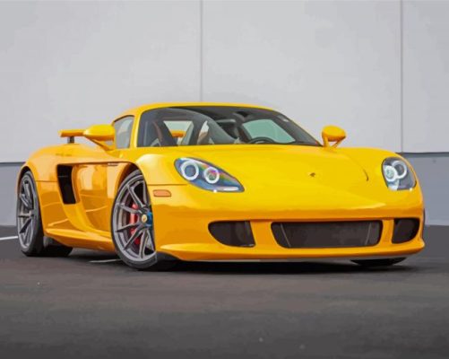 Yellow Porsche Paint By Numbers