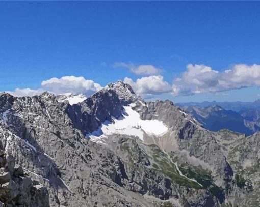 Zugspitze Mountain Landscape Paint By Numbers