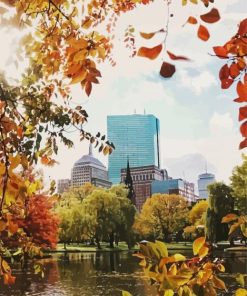 Aesthetic Boston In Autumn View Paint By Numbers