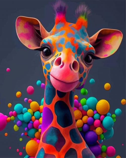 Aesthetic Colorful Giraffe Paint By Numbers