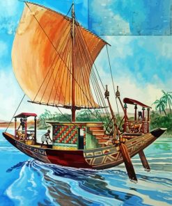 Egyptian Boat Art Paint By Numbers