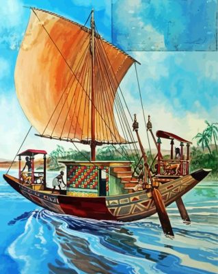 Egyptian Boat Art Paint By Numbers