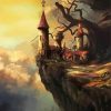 Fantasy Cliff Side Castle Paint By Numbers