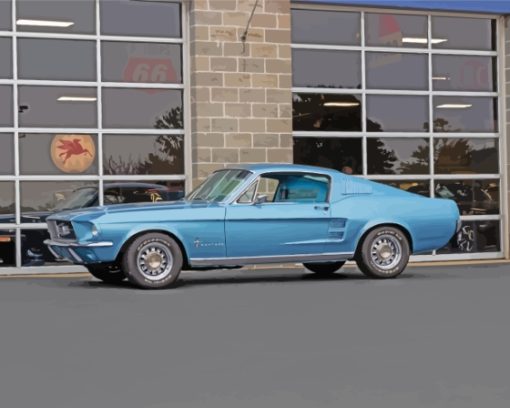 Grey Fastback Mustang Paint By Numbers