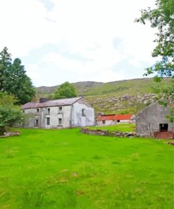 Old Irish Countryside Building Paint By Numbers