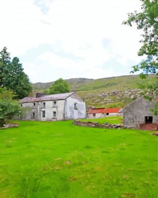 Old Irish Countryside Building Paint By Numbers