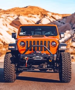 Orange Jeep Gladiator Paint By Numbers