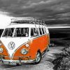 Orange VW Vamper Van Paint By Numbers