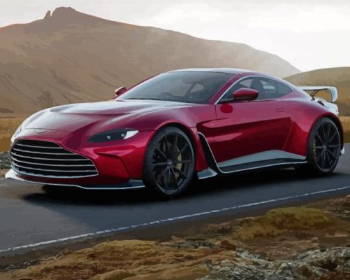 Red Aston Martin Vantage Paint By Numbers