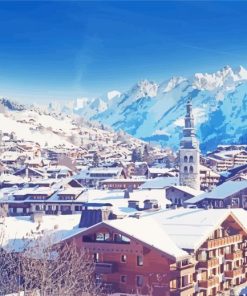 Snowy Town La Clusaz Paint By Numbers