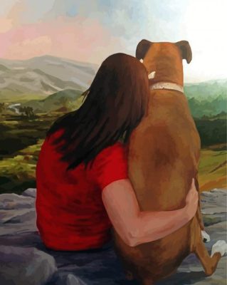 Woman Hugging Dog Paint By Numbers