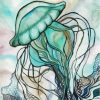 Abstract Green Jellyfish Paint By Number