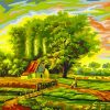 Abstract Countryside Landscape Paint By Numbers