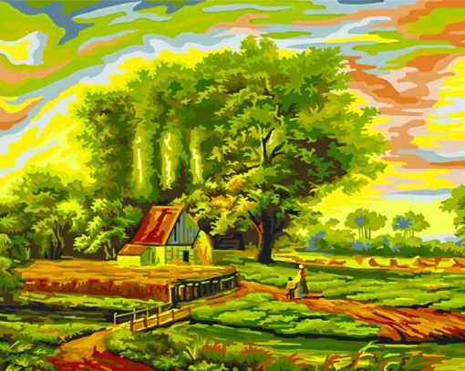 Abstract Countryside Landscape Paint By Numbers