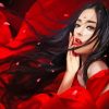 Asian Lady In Red Dress Paint By Number