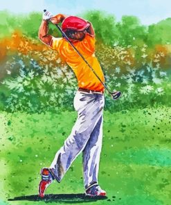 Abstract Golf Player Paint By Number