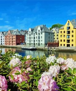 Alesund Colorful Buildings Paint By Number