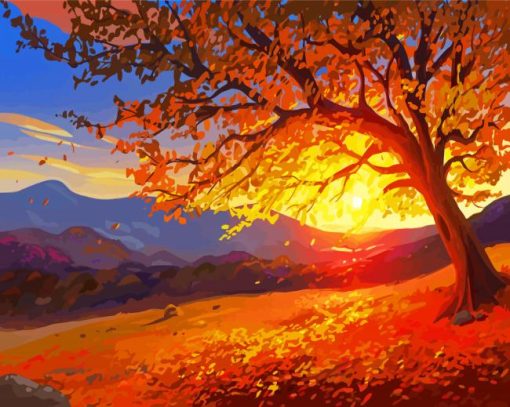 Autumn Sunset Paint By Number