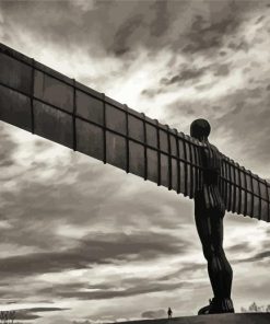 Black And White Angel Of The North Paint By Numbers