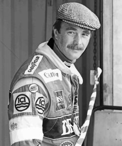 Black And White Nigel Mansell Paint By Number