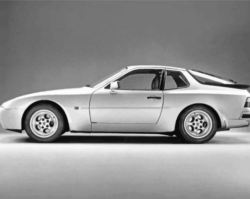 Black And White Porsche 944 Paint By Numbers