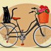 Black Cat On Bike Paint By Number