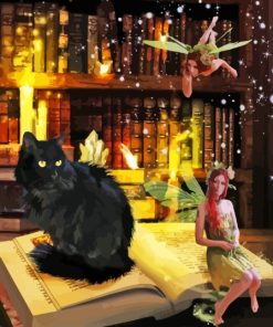 Black Cat And Fairy Paint By Number