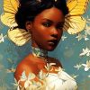 Black Woman And Butterfly Paint By Numbers