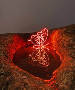 Butterfly And Red Light Paint By Number