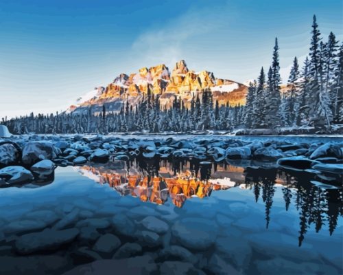 Castle Mountain Landscape Paint By Number