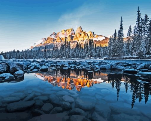 Castle Mountain Landscape Paint By Number