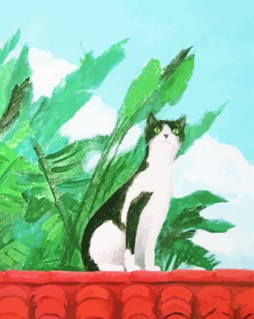 Cat On The Roof Art Paint By Number