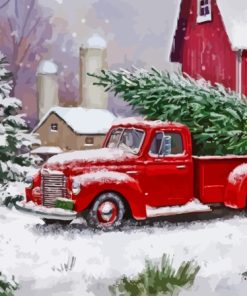 Christmas Ford Truck Paint By Number