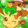 Christmas Pikachu And Eevee Paint By Number