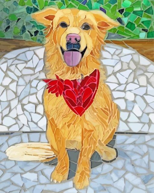 Cute Mosaic Dog Paint By Numbers