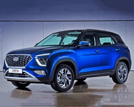 Dark Blue Creta Hyundai Car Paint By Number