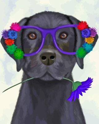 Dog In Glasses Paint By Number