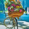 Flowers On Bicycle Paint By Number