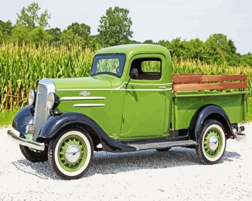 Green 1936 Chevrolet Truck Paint By Numbers