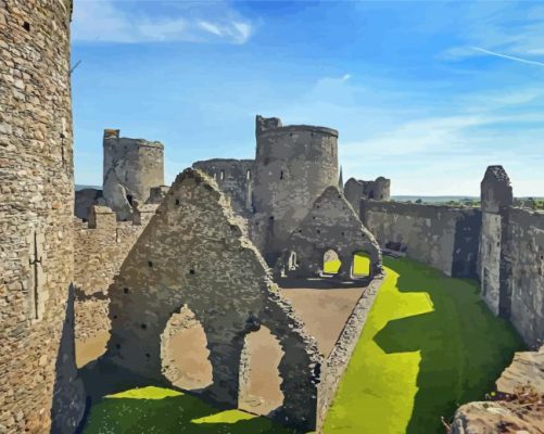 Inside Kidwelly Castle Paint By Numbers